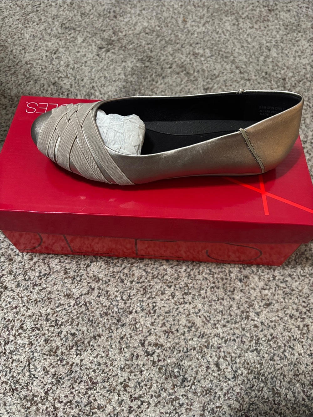 AEROSOLES Metallic Taupe Ballet Flat with Woven Toe